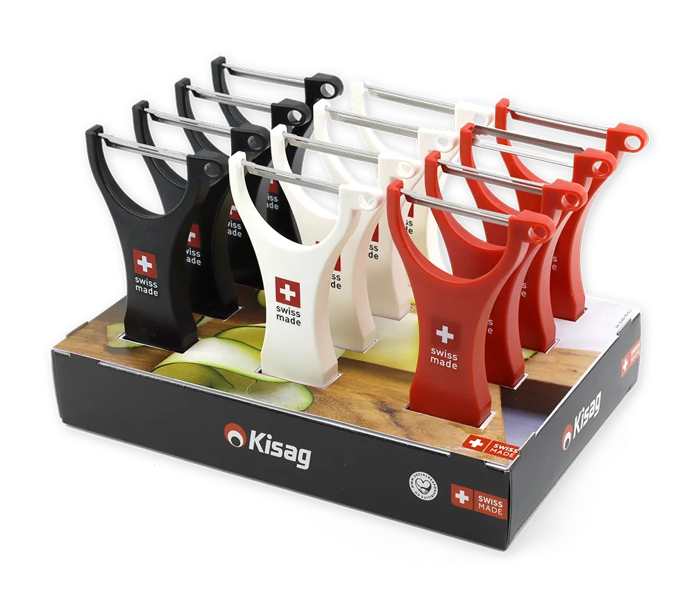 DISPLAY 12 PCS. ÉPLUCHEUR UNIVERSEL CROIX SUISSE