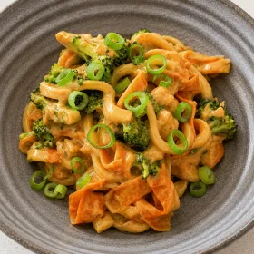 PEANUT UDON NOODLES WITH VEGETABLES