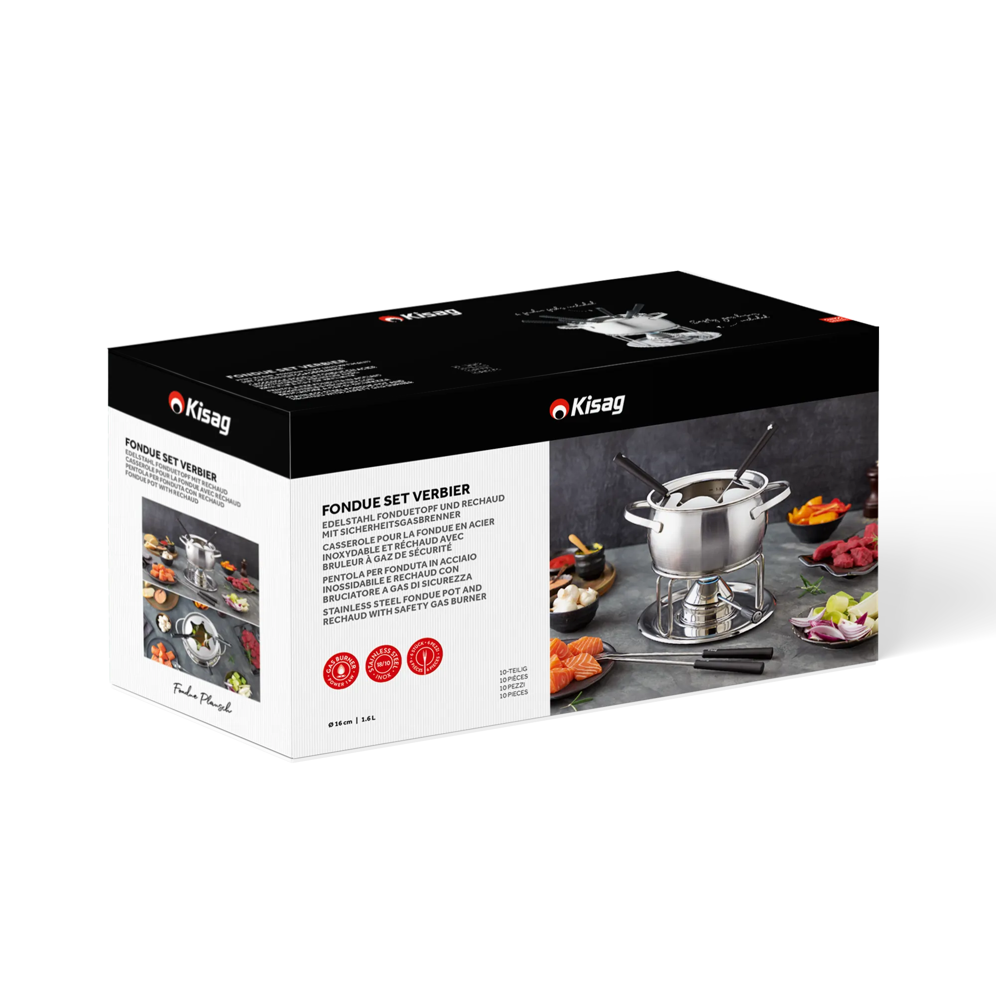 4Fondue Caquelon à fondue Noir