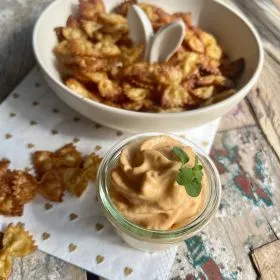 PASTA CHIPS WITH SRIRACHA ESPUMA