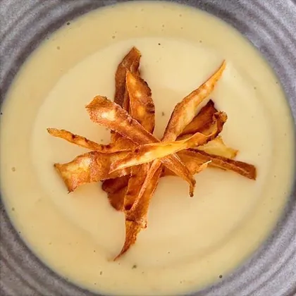 PARSNIP-APPLE SOUP WITH PARSNIP CHIPS