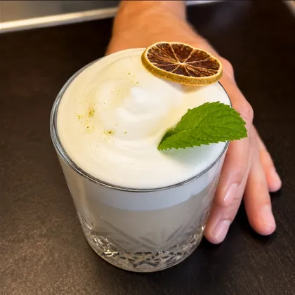 MEZCAL COCKTAIL WITH MINT FOAM
