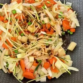 VEGETABLE AND FISH STIR-FRY