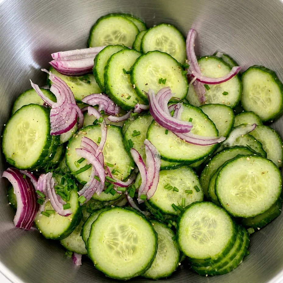 Knackig, erfrischend und einfach unwiderstehlich: Gurken-Kräuter-Salat mit Meerrettich-Espuma