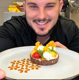 TARTELETTE CHOCOLAT, TOMATE & STRACCIATELLA