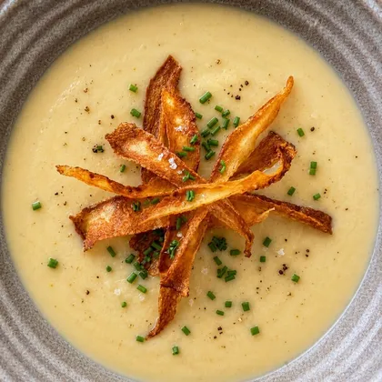 PARSNIP-APPLE SOUP WITH PARSNIP CHIPS