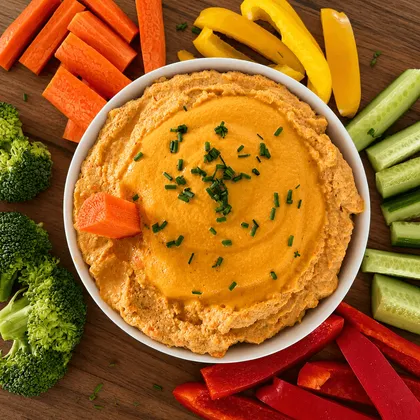 ROASTED CARROT HUMMUS WITH CARROT-GINGER ESPUMA